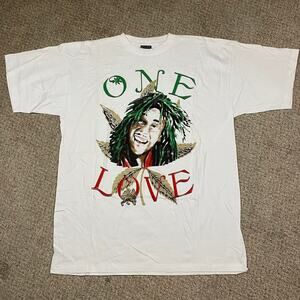 Y2k Bob Marley Shirt Mens XXL Marijuana Vintage Rasta One Love Baggy Hip Hop